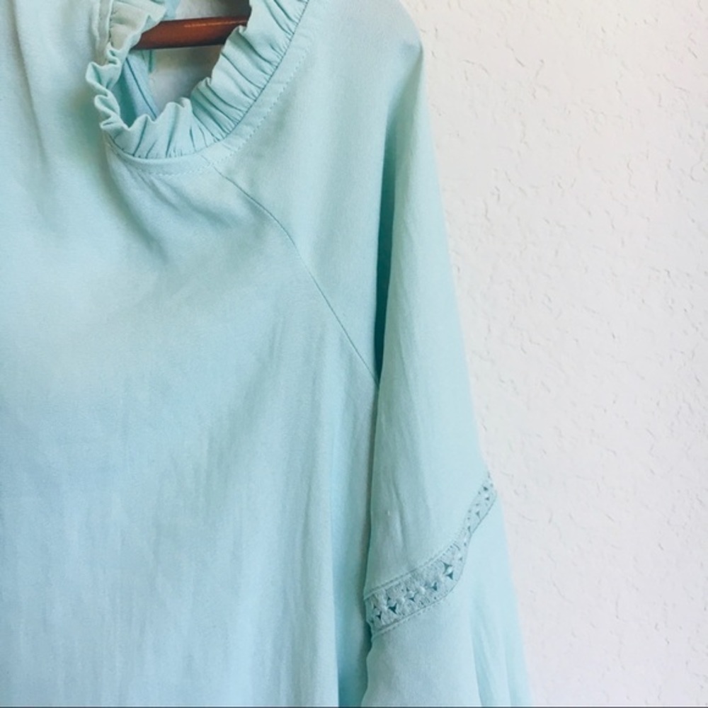 Chelsea28 Mint Ruffle Cold Shoulder Top - Picture 5 of 7